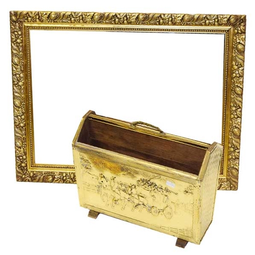 61 - A Gilt Framed Mirror and a Magazine Rack