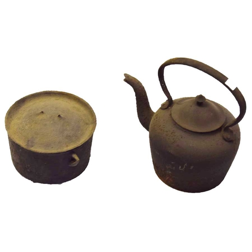 62 - A Good Black Kettle and a Three Leg Lidded Pot