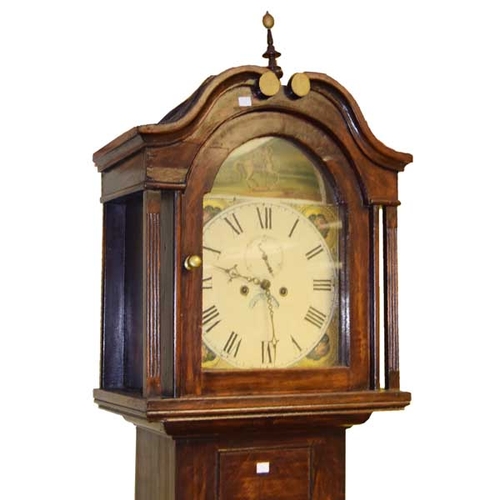 80 - A Longcase Clock, Painted Arch Dial 'Ernest King of Newry'