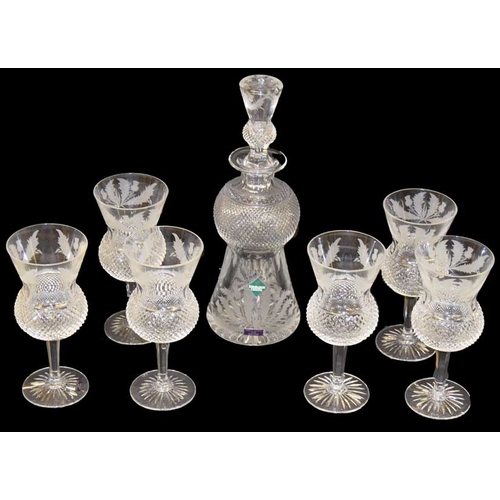 212 - A Very Nice Edinburgh Crystal Decanter and Six Matching Glasses