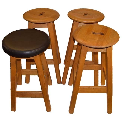 248 - A Set of Three and a Matched Oak Stool