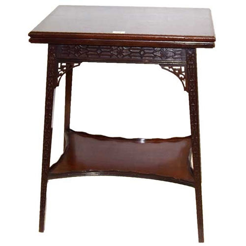 258 - A Nice Sized Mahogany Turn Over Lead Card Table