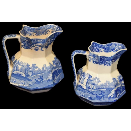 366 - Two Blue and White Copeland Spode Jugs