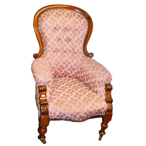 479 - A Mahogany Framed Upholsterd Armchair