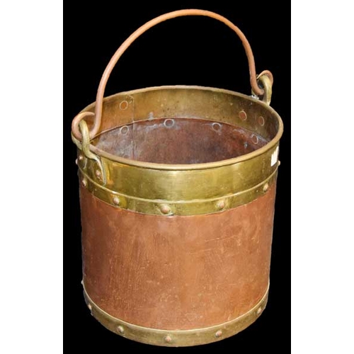 588 - A Brass and Copper Coal Bucket