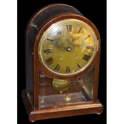 600 - A Very Good Arch Top Brass Dial Mantle Clock