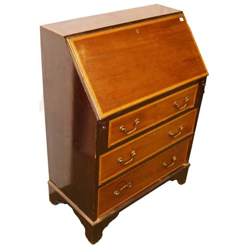 612 - An Inlaid Mahogany Fall Front Writing Bureau