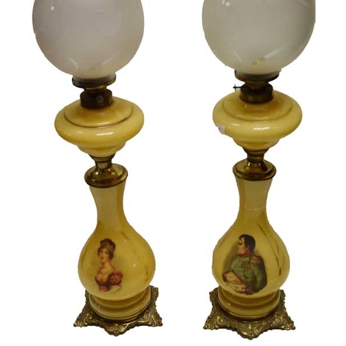 640 - A Very Nice Pair of Oil Lamps 'Napoleon' and 'Josephine'