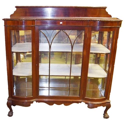 705 - A Very Nice Shaped Front Glazed Mahogany Display Cabinet