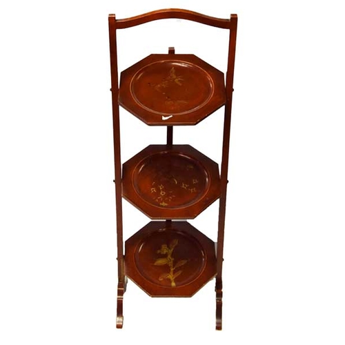 708 - A Nice Lacquered and Painted Folding Cakestand