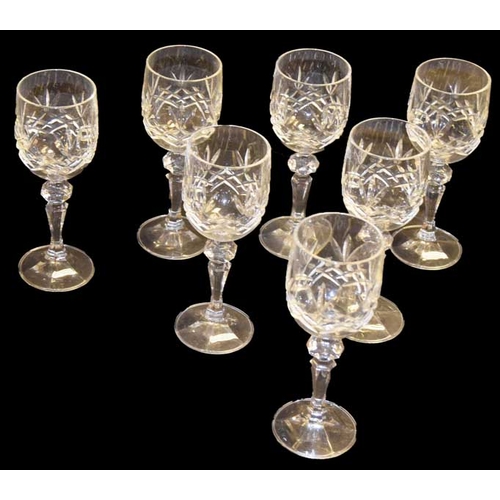 772 - A Lot of Seven Crystal Wine Glasses