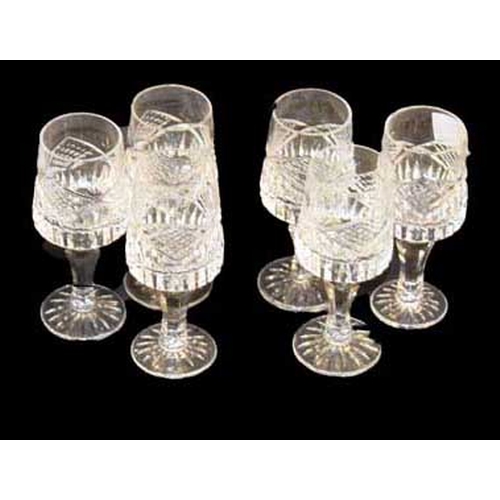 774 - Six Crystal Sherry Glasses