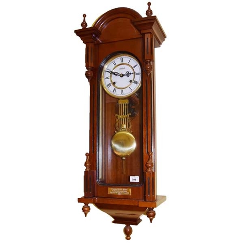 386 - A Mahogany Cased Spring Vienna Wall Clock