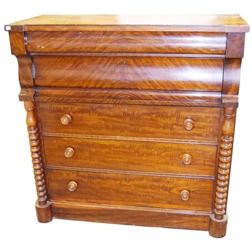 80 - A Mahogany Chest of Five Drawers