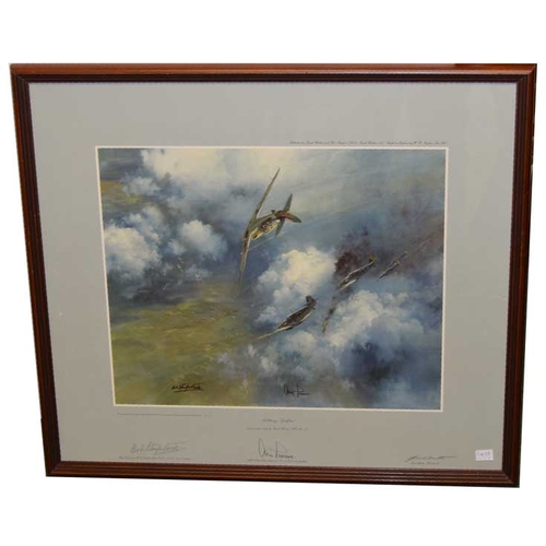 230a - A Signed Limited Edition Framed Print 'Achtung Spitfire'