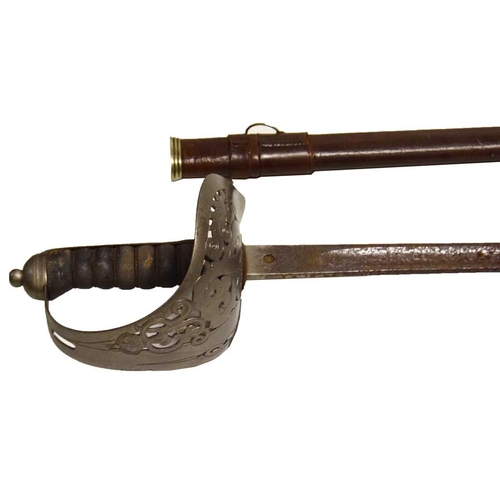 345 - A Good Sword and Leather Covered Scabbard