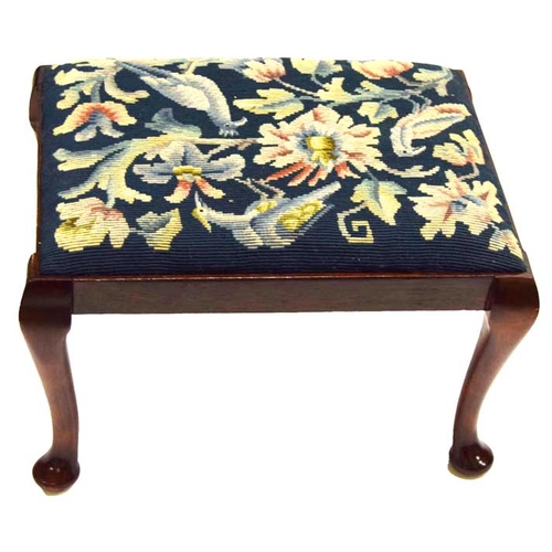 60 - A Mahogany Framed Tapestry Stool