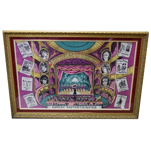 73 - A Nice Old Framed 'Great Entertainers' Wall Hanging