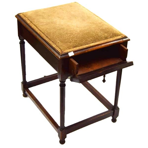 88 - An Upholstered Piano Stool, Fitted Drawer