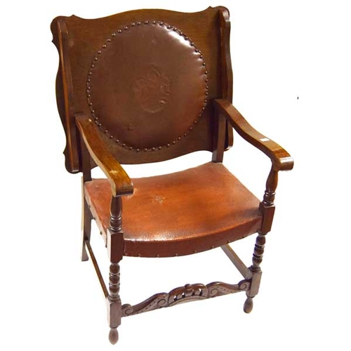 137 - An Unusual Edwardian Upholstered Monks Bench Style Chair