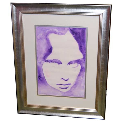 180 - A Watercolour 'Portrait In Purple' - Ross Wilson