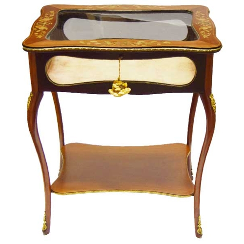 190 - A Very Nice Shaped Front Inlaid Table Top Display Cabinet