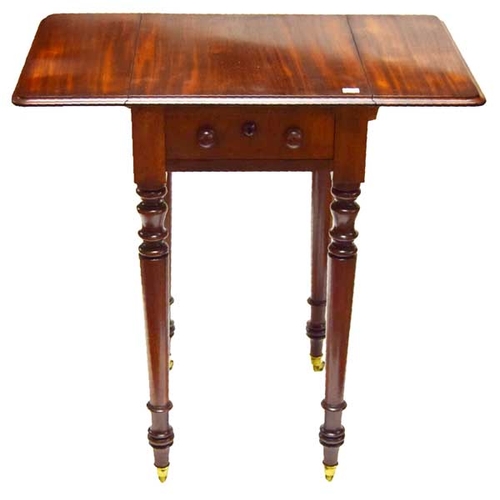 102 - A Small Victorian Mahogany Drop Leaf Table, Centre Drawer