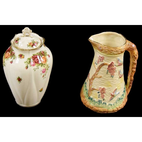 116 - A Nice Arthur Wood Jug and A Royal Albert Country Rose Lidded Jar