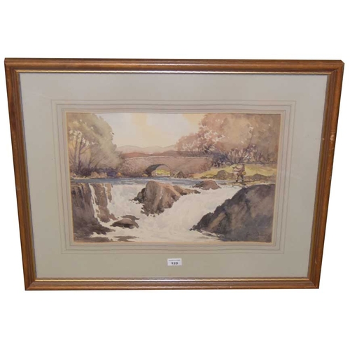 120 - A Watercolour 'First Take of The Day, Roughty River' - George McCullough