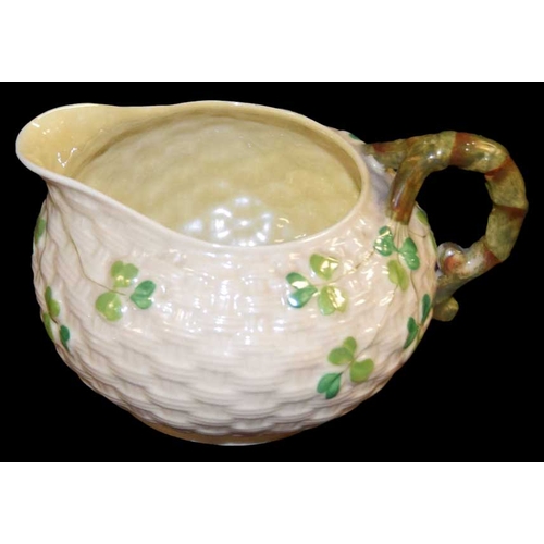 127 - A 2nd Period Belleek Shamrock Patterned Jug