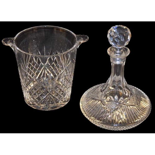 135 - A Galway Crystal Ice Pail and A Crystal Decanter