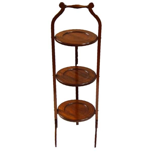 148 - An Inlaid Mahogany Three Tier Cakestand