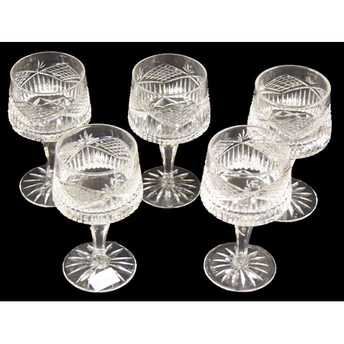 155 - A Lot of Five Tyrone Crystal Wine Glasses