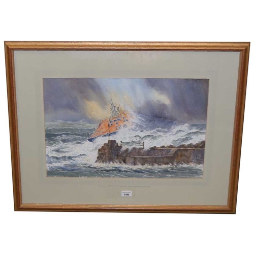 198 - A Watercolour 'Portrush Lifeboat' - Danny Todd