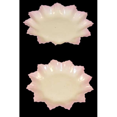 277 - Two 2nd Period Belleek Shaped Edge Plates