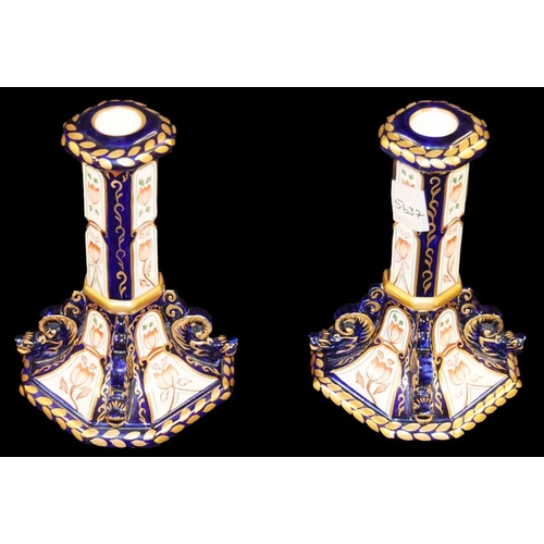 292 - A Pair of Masons Ironstone Candlesticks