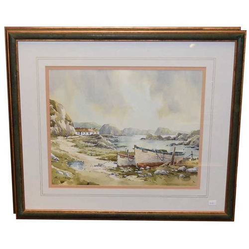 296 - A Watercolour 'Old Ballintoy' - Martin Hasson