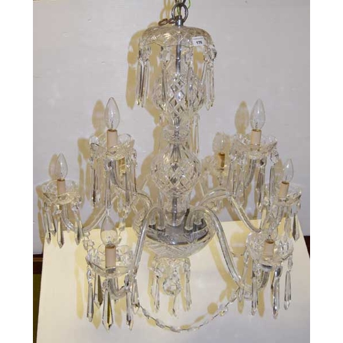 300 - A Superb Nine Branch Waterford Crystal Chandelier