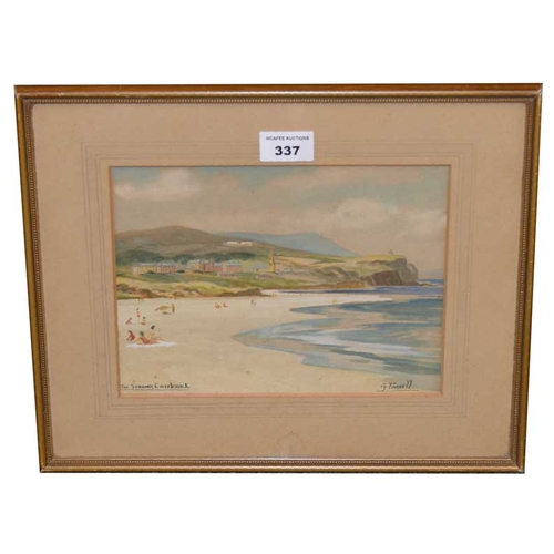 337 - A Watercolour 'The Strand, Castlerock' - G Farrell