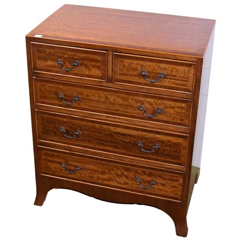 385A - A Very Nice Sized Inlaid Mahogany Five Drawer Chest