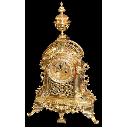 400 - A Very Nice Large Brass Bracket Clock