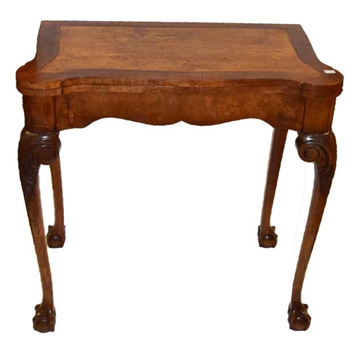 406 - An Edwardian Mahogany Shaped Front Turn Over Leaf Card Table