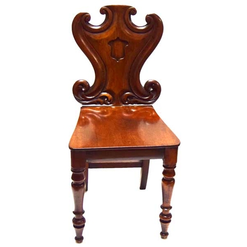 68 - A Victorian Mahogany Hall Chair