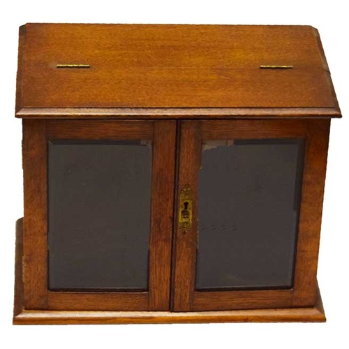 74 - A Very Nice Oak Table Top Stationary Cupboard