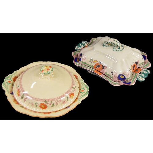 82 - Two Masons Ironstone Covered Dishes