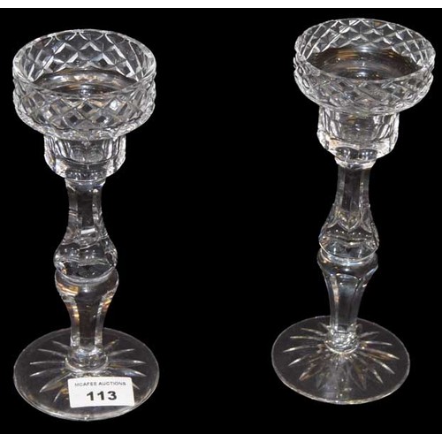 113 - A Pair of Crystal Candlesticks