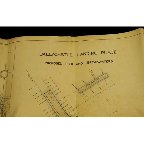 112 - Two Early Old Drawings 'Ballycastle Landing Place'