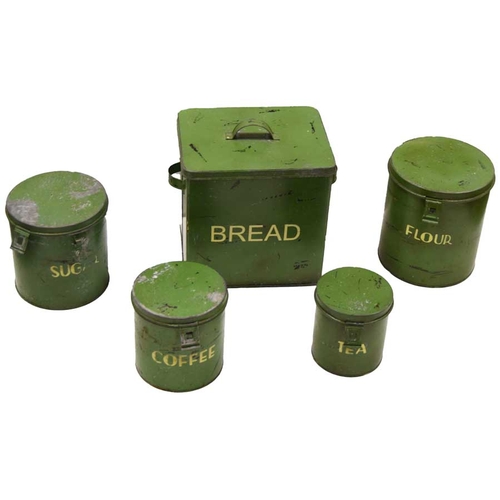 114 - A Vintage Set of Five Kitchen Storage Tins