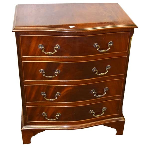 30 - A Shaped Front Mahogany Chest of Four Drawers