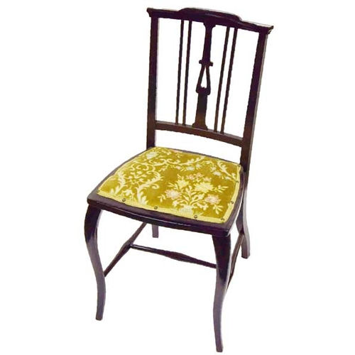 48 - An Upholstered Small Mahogany Single Chair